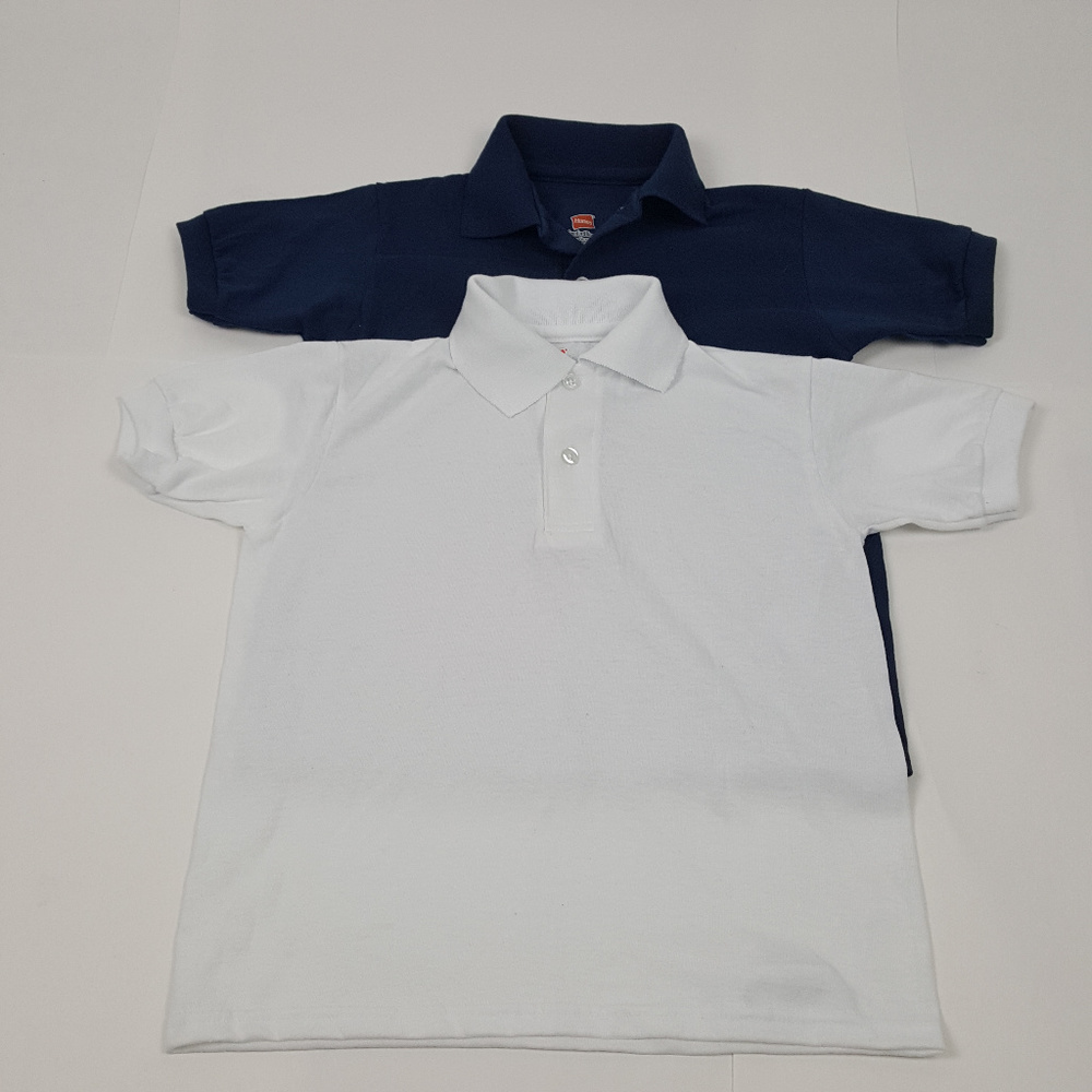 Hanes Big Boy Short Sleeve Eco Smart Jersey Polo